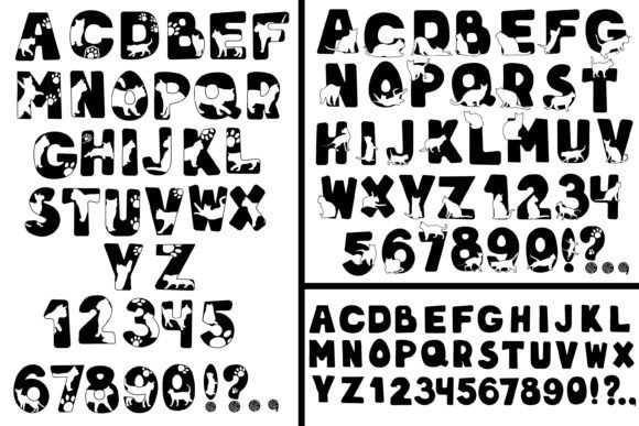 Cat Alphabet SVG Silhouette for Embroidery Projects