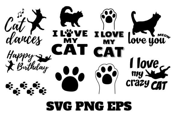 Cat Bundles SVG Vector Humor Silhouette