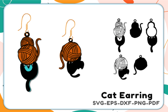 Cat Dangle Earrings Embroidery Design Review