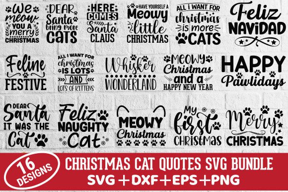 Christmas Cat Quotes SVG Bundle Review for Embroidery Projects