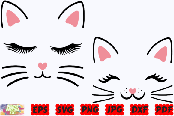 Cute Cat Face SVG for Embroidery Projects