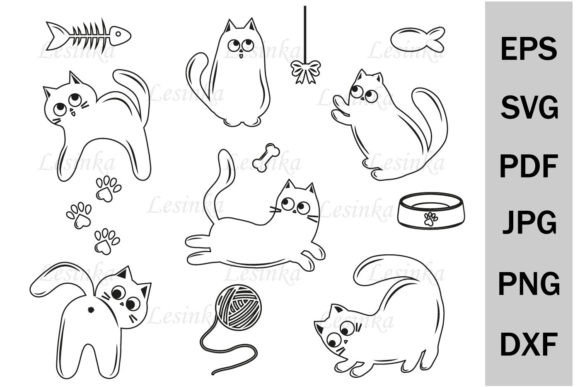 SVG Cat Bundle for Embroidery Projects